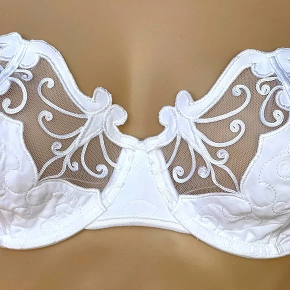 Vintage Ravage white & sheer detailed full coverage bra - Picture 3 of 7